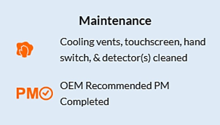 Example of Equiptrack Reports Maintenance Events